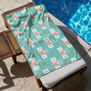 Custom Face Photo And Name With Icon Summer Beach Towel TH10 894075