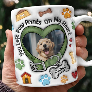 You Left Paw Prints On My Heart Custom Dog Photo 3D Inflated Effect Mug CH07 896676