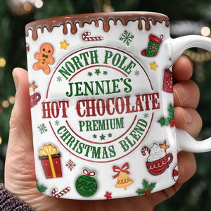 Custom Name North Pole Hot Cocoa - Personalized Ceramic Coffee 3D Inflated Effect Mug CH07 899768