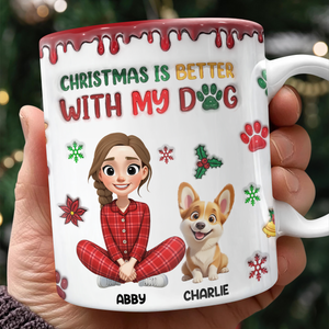 Custom Pet Photo Life Is Better With My Dogs Personalized 3D Inflated Effect Mug CH07 896556