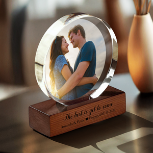 Custom Couple Photo The Best Is Yet To Come Round Acrylic Frame Block Engagement Gifts for Couple HA75 892850