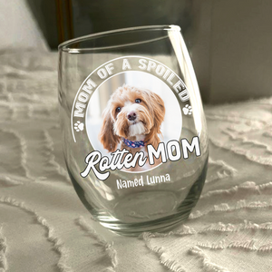 Custom Photo Spoiled Rotten Dog Wine Glass For Dog Lovers HA75 892140