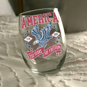 America 1776 - 2026 250 Years Of Freedom Wine Glass HA75 897024