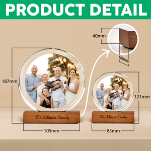 Custom Family Photo Round Acrylic Frame Block Gift CH07 896034