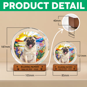 Custom Photo Forever In My Heart Dog Cat Pet Memorial Round Acrylic Frame Block HA75 897014