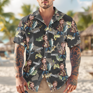 Custom Photo Dad Fishing - Personalized Reel Cool Dad Hawaiian Shirt For Fishing Lover CH07 895748
