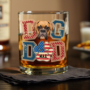 Custom Photo Best Dog Dad, Best Scooper Whiskey Glass Gift For Father's Day, Dog Lovers HO82 894032