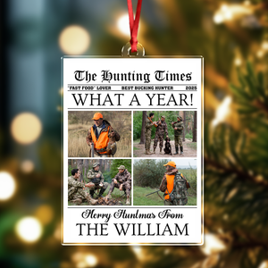 Custom Photo What A Year Acrylic Ornament Christmas Gift For Hunting Lovers HO82 894686