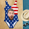 Custom Big Face American Flag Swimsuit Personalized Funny Independence Day Gift CH07 896106