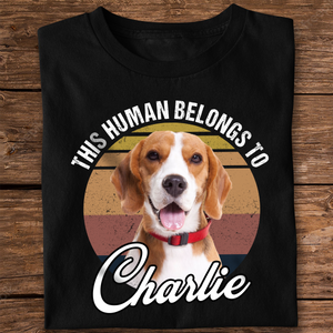 Custom Photo This Human Belongs To Dog & Cat Personalized Retro Dark Shirt CH07 896010