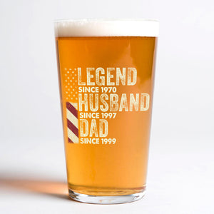 Personalized Legend Husband Dad Grandpa Print Beer Glass TH10 892941