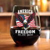 America 250 Years of Freedom Patriotic Eagle Flag Wine Glass HA75 897344