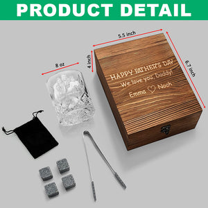 Custom Photo Merry Christmas I Love You Engraved Whiskey Glass Set with Wooden Box HA75 898032