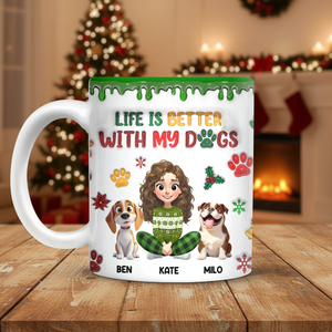 Custom Pet Photo Life Is Better With My Dogs Personalized 3D Inflated Effect Mug CH07 896556