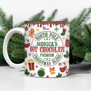 Custom Name North Pole Hot Cocoa - Personalized Ceramic Coffee 3D Inflated Effect Mug CH07 899768