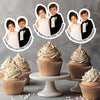 Custom Photo Look Who's Getting Married Cupcake Topper TH10 170575