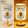 Custom Photo Love Never Leaves, It Lights Up Forever - Memorial Personalized Fabric Lamp CH07 895838