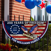 Custom Family Name America Anniversary 250 Years of Freedom Non-Pleated Fan Flag HO82 901604