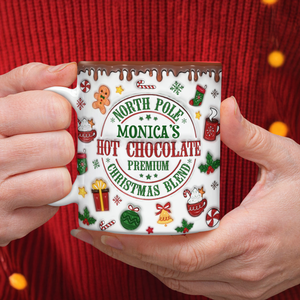 Custom Name North Pole Hot Cocoa - Personalized Ceramic Coffee 3D Inflated Effect Mug CH07 899768