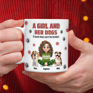 Personalized A Girl And Her Dog Version 3D Inflated Effect Mug HA75 898070