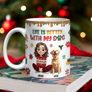 Custom Pet Photo Life Is Better With My Dogs Personalized 3D Inflated Effect Mug CH07 896556