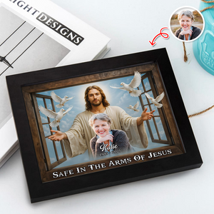 Custom Photo Safe In The Arms Of Jesus Memorial Picture Frame LM32 893901