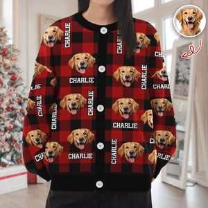 Custom Dog Cat Face Photo And Name Ugly Cardigan For Dog/Cat Lover TH10 896345