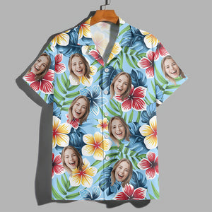 Custom Family Photo Colorful Tropical Hawaii Shirt TH10 892615