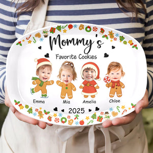 Custom Photo Grandma's Favorite Cookies Platter Christmas Gift For Mom And Grandma CH07 896184