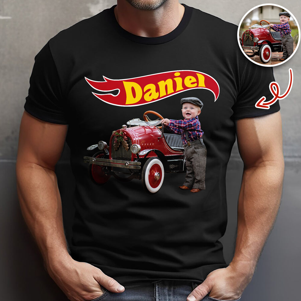Custom Name With Car Photo Wheel Comfort Shirt CH07 180338