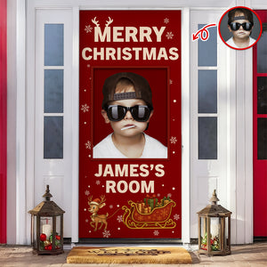 Custom Photo Merry Christmas Door Cover Gift For Son CH07 899880