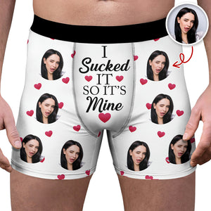 I Sucked It So It's Mine - Personalized Photo Men's Boxer Briefs Gift For Husband, Boyfriends HO82 900844