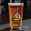 Custom Photo Cool Dog Cat in Dad’s Work Outfit Print Beer Glass HA75 892380
