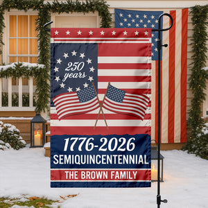 Custom Family Name Semiquincentennial 250th Anniversary Patriotic Garden Flag LM32 895865