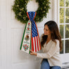 Personalized Family Name Mexico And US Flag Print Wreath Sash Decoration LM32 669879