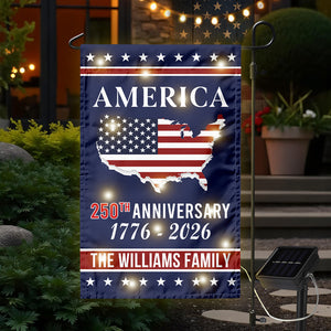 Personalized Family Name America 250th Anniversary LED Garden Flag LM32 895819