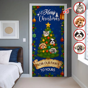 Custom Pet Photo Welcome Door Cover Christmas Gift For Dog And Cat Lovers CH07 899422