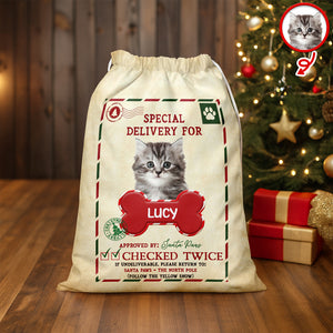 Custom Dog Photo Santa Sack Special Delivery Dog Christmas Gift Bag CH07 895760