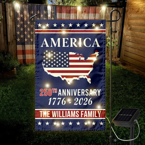 Personalized Family Name America 250th Anniversary LED Garden Flag LM32 895819