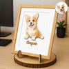 Custom Pet Portrait Photo Miniature Watercolor 2-Layered Wooden Plaque With Stand LM32 669529