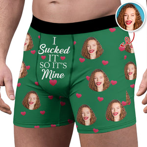 I Sucked It So It's Mine - Personalized Photo Men's Boxer Briefs Gift For Husband, Boyfriends HO82 900844