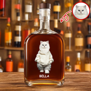 Custom Photo And Name Cat Whiskey Bottle For Cat, Pet Lovers HA75 897590