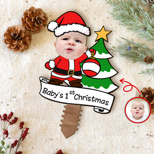 Custom Photo Baby's 1st Christmas Tree Topper Decor For Christmas CH07 896650