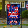 Custom Family Name USA 250th Anniversary 1776-2026 Fireworks Garden Flag LM32 669179