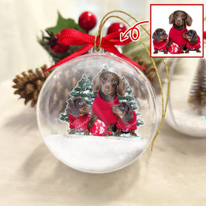 Custom Dog Photo 3D Ball Ornament For Christmas TH10 896071