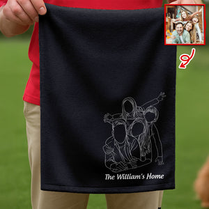 Custom Portrait Family Photo Line, Personalized Golf Towel, Custom Cotton Golf Towel LM32 897551