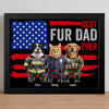 Custom Photo Best Dog Cat Dad Ever US Flag Picture Frame Uniform Ver HA75 892190