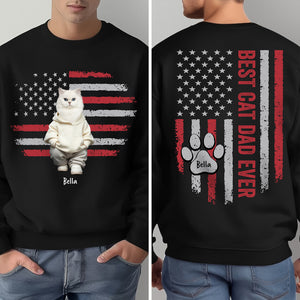 Custom Photo Best Dog Dad, Dog Mom Ever US Flag Back & Front Dark Shirt HA75 892396