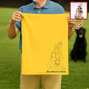 Custom Portrait Family Photo Line, Personalized Golf Towel, Custom Cotton Golf Towel LM32 897551