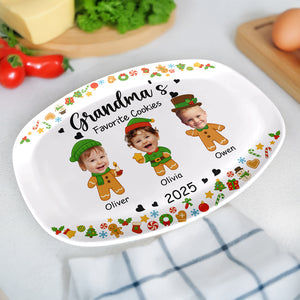 Custom Photo Grandma's Favorite Cookies Platter Christmas Gift For Mom And Grandma CH07 896184